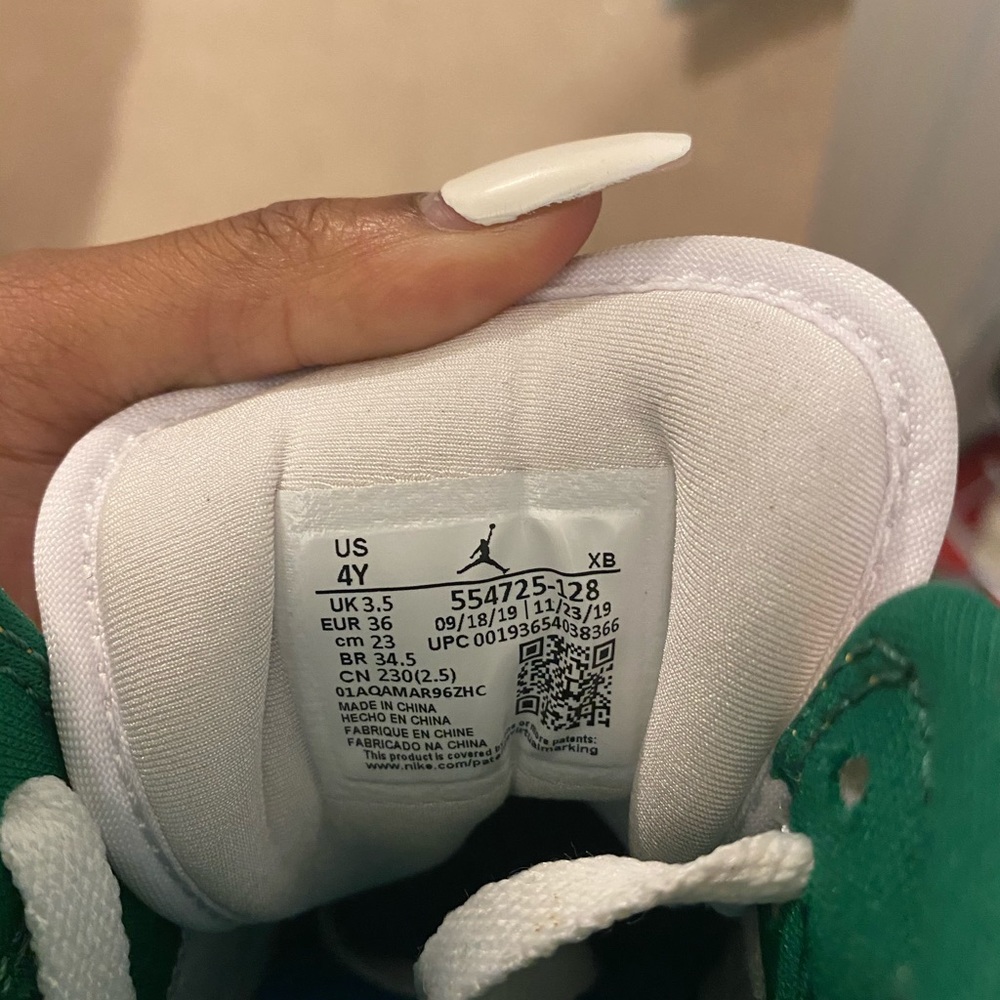 White court purple teal grade school sneakers